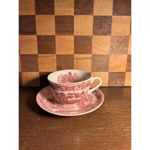 Red Willow Cup and Saucer, has crazing